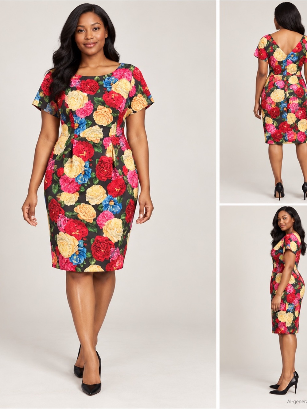 ASOS Tall sheath vivid floral dress US 14